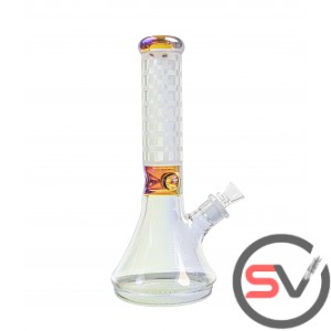 SANDBLASTED GEOMETRIC DESIGN TYPE 2 WATER PIPE 13inch